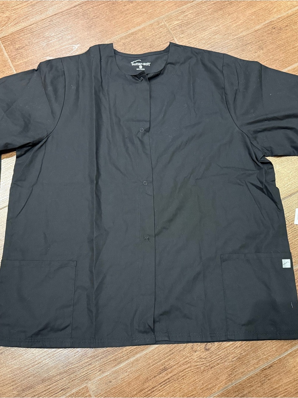Butter Women’s Black Lightweight  Scrub Snap Jacket